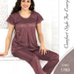 Silky Nights Imported Silk Nightwear Set – 2 Piece Trouser & Shirt