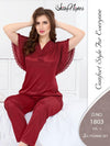 Silky Nights Imported Silk Nightwear Set – 2 Piece Trouser & Shirt