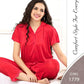 Silky Nights Imported Silk Nightwear Set – 2 Piece Trouser & Shirt