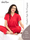 Silky Nights Imported Silk Nightwear Set – 2 Piece Trouser & Shirt