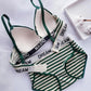 Soft Padded Line Bra & Panty Set - Green