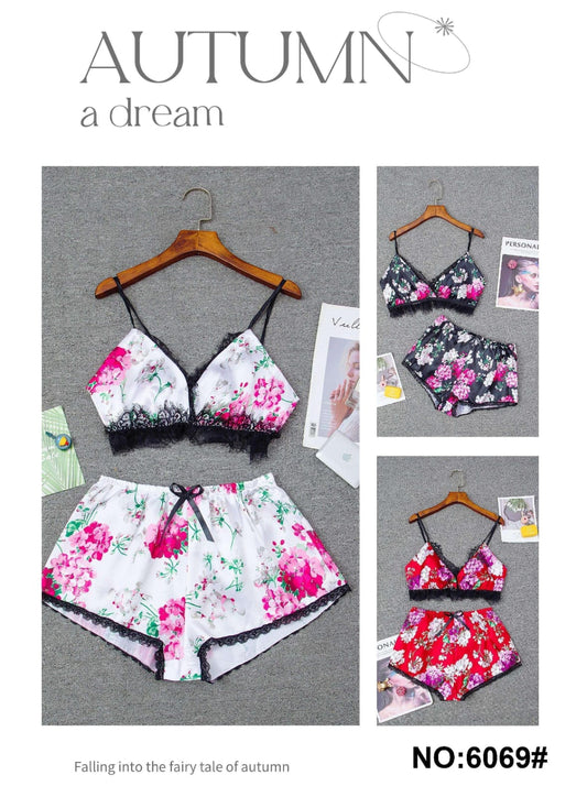 Floral Lace Cami Set – Elegant & Comfortable Sleepwear