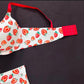 Fancy Printed Strawberry Design Pushup Bra Panty Set